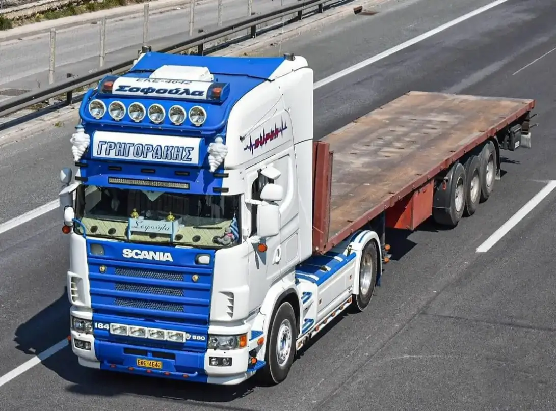 Truck in motion